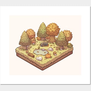 Isometric Fall Illustration Posters and Art